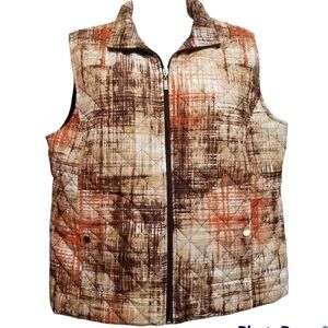 Alia Orange And Brown zip Up Size 12 petite vest